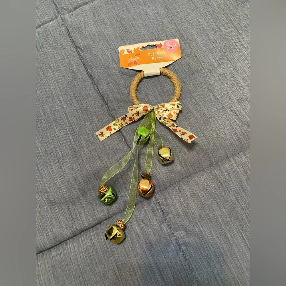 Festive Fall Door Hanger with Bells NWT